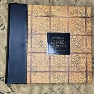 NWOT Inspirational Photo Album with Black and Gold Cover